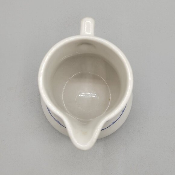 Vintage Shenango Creamer Pitcher Blue Floral Design Anchor Hocking 1980 - Picture 5 of 7